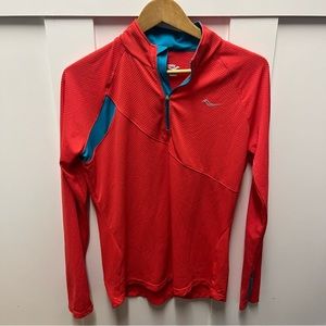 Saucony pink long sleeve 1/4 zip top size L